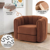 Swivel Accent Barrel Chair, Modern Round Armchairs with Upholstered, Comfy Swivel Accent Chair for W2606P187689
