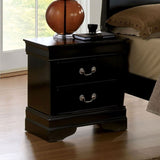 1pc Nightstand Black Louis Philippe Solid wood English Dovetail Construction Antique Nickle Hanging HS11CM7966BK-N-ID-AHD