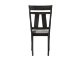 Cottage Style Dining Side Chair 2pc Set Upholstered Seat Wheat Charcoal Finish Dining Room Wooden B011P290536
