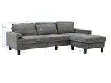light grey color knock down 3-seat combo sofa with storage ottoman for living room apartment bedroom W2603P376266