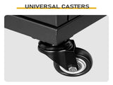 Black Rectangular Patio Heater with Glass Cover, 42 x 42 x 138 cm, Iron Construction, with Wheels 09920518
