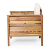 Outdoor Acacia Wood Club Chairs with Cushions, TeakBeige, 27.75"D x 32"W x 27.75"H 70692.00