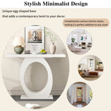 Mirod Stylish Modern Console Table with Egg-Shaped Base,Enhanced Stability and Durability,Sleek N760P214780W