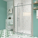 56-60" W x 71" H Piovt Swing Glass Shower Door,Pivot Frame Sliding Shower Door with 1/4" Clear W2122P199049