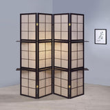 Tan and Cappuccino 4-Panel Folding Screen B062P153646