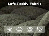 Teddy Fabric Wingback Glider Rocker with Side Storage Pocket, Soft Comfy Nursing Rocking Chair, 75138355
