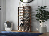 7-Tier Double-Row Shoe Rack with Adjustable Shelves, Anti-Tipping Narrow Storage Rack for Entryway 00173221