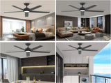 52 inch Ceiling Fans with Lights, Large Air Volume Ceiling Fans with Reversible Quiet DC Motor and 33664919