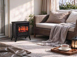 Black Electric Fireplace Stove, Freestanding Fireplace Heater with 750W/1500W Adjustable Heat for 50163592