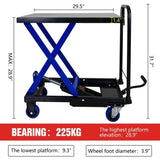 Hydraulic Lift Trolley, 500 LBS Capacity, with 4 Wheels, for Material Handling and Transportation, W1102P194681