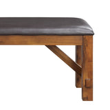 Espresso and Walnut Bench with Padded Seat B062P209224