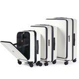 ZUN Luggage,with front opening,TSA approved lock,hardshell suitcase,White W2880P208359