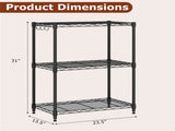 3-Tier Industrial Bookshelf with Anti-Falling Guardrails, 33 LBS Per Shelf Storage Organizer - Black 20988810