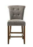 Auggie 20.5" Gray Fabric Counter Height Chair with Nailhead Trim B061128584
