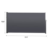138" x 71''Retractable Side Awning, Waterproof & UV-Resistant, Privacy Screen Divider Roll Up W419P143091