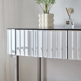 39" Mirrored Makeup Vanity Table with Stainless Steel Base, Mirrored Console Dressing Table with 2 N704P171796N