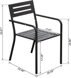 ZUN 4-Pieces Patio Dining Chairs, Outdoor Heavy Duty Metal Chairs Set of 4, Stackable Garden Chairs with W1859P272679