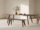 Capri 59-90.5" Solid Oak Wood 6-8 Seat Extendable Leaf Dining Table, Dark Brown Red Oak B2719P395576