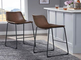 Set of 2 30" Cedric Faux Leather Barstool Vintage Brown 57583.00