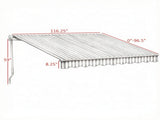 10' X 8' Retractable Awning Patio Sunshade Shelter with Manual Crank Handle UV & Water-Resistant 12580474