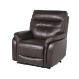 Contemporary Top-Grain Leather Recliner Set - Power Footrest, Power Headrest - Control Panel, USB B081109557