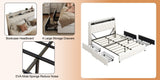 Queen Bed Frame with Ergonomic Headboard, Platform Bed Frame Queen Size with Outlets & Charger, W3107P262758