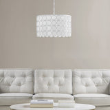 4-Light Glass Drum Shade Chandelier B03595696