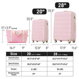 Hardshell Luggage Sets 2Pcs Bag Spinner Suitcase with TSA Lock Lightweight 20" 28" PP309434AAU