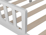 Wooden Baby Toddler Bed Children Bedroom Furniture with Safety Guardrails White 96284571