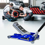 ZUN 3T Aluminum Iron Horizontal Jack/Hydraulic Trolley Service/Floor Jack with Extra Saddle W1102P154126