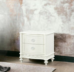 ZUN ACME Dorothy Nightstand w/2 Drawers, Ivory Finish BD02266