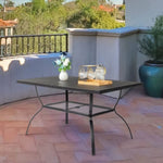 ZUN 60*38*28.5in Iron With Umbrella Hole Patio Bar Table Black 15801327