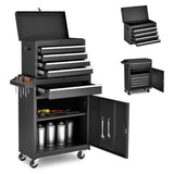 ZUN Tool Chest, 5-Drawer Rolling Tool Storage Cabinet with Detachable Top Tool Box, Liner, Universal W2660P180061