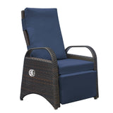 ZUN Outdoor Recliner Chair,Separate Adjustment Mechanism PE Wicker Adjustable Reclining Lounge Chair and W1889P177602
