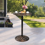 ZUN Outdoor Bistro Pub Table, Round Patio Bar Height Cocktail Table, Antique Bronze 07814241