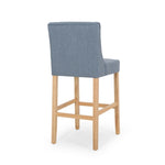 ZUN Vienna Contemporary Fabric Tufted Wingback 31 Inch Counter Stools, Set of 2, Light Blue and Natural 64854.00LBLU