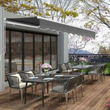 12*10FT gray retractable awning aluminum alloy bracket polyester cloth retractable 06243448