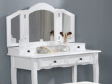 Sanlo Wooden Vanity Make Up Table and Stool Set, White T2574P162839