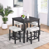 ZUN Dining Table, Bar Table and Chairs Set, 5 Piece Dining Table Set, Industrial Breakfast Table Set, W1781140363