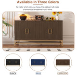 TREXM Retro Style Sideboard with Adjustable Shelves, Rectangular Metal Handles and Legs for Kitchen, N715P232695P