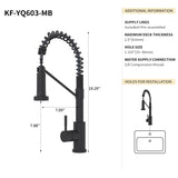 Bothwa Home CUPC Certified 19" Single Handle Kitchen Faucet B2724P262356