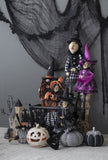 ZUN Set of 3 19"H Halloween Witch Decor, Purple/Orange/Black W2078P235723