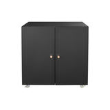 ZUN Office furniture Copier Cabinet black 2 door steel copier stand mobile pedestal file Printer Stand W1247131617