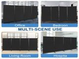 6FT 4-Fold 160g Polyester Fabric Plastic Foot Carbon Steel Frame Foldable Screen Black 26089175