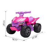 ZUN Kids Ride-on ATV, 6V Battery Powered Electric Quad Car with Music, LED Lights and Spray Device, 4 W2181P154961