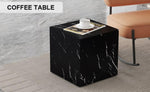 ZUN 15.7*15.7*15.7 Inch Black Marble Texture MDF Coffee Table - Luxurious Design, Perfect Living Room W1151P227822