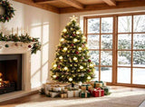 5 FT Pre-Lit Artificial Christmas Tree with 8 Lighting Modes, Frosted PE PVC Fir Tree, Warm LED & 58478620