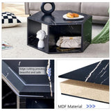 Hexagonal MDF coffee table, characteristic pattern stickers, multi-hole design to give more storage W1151P200318