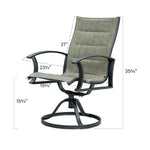 ZUN Patio Dining Swivel Chairs Set of 2,Metal Steel Chair with Textilene Mesh Fabric,Outdoor Chair for W1859113142