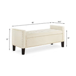 ZUN Upholstered Tufted Button Storage Bench with nails trim,Entryway Living Room Soft Padded Seat with 65313741